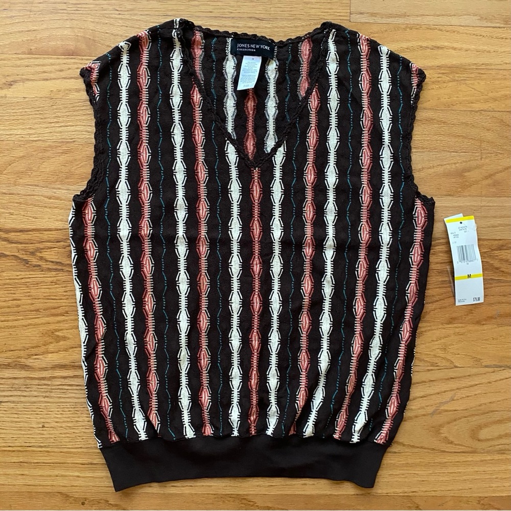 NWT WOMENS JONES NEW YORK COLLECTION SWEATER VEST MEDIUM M